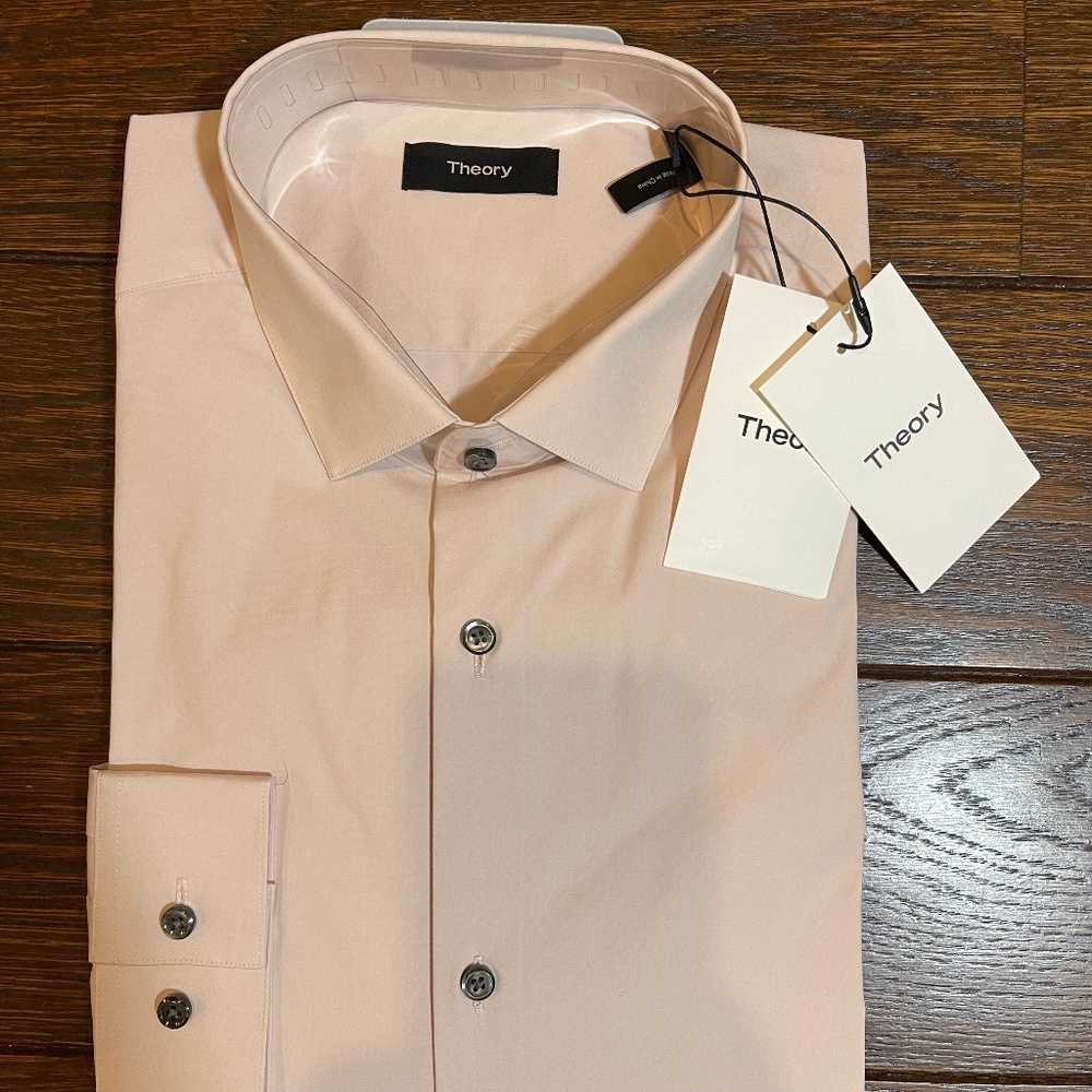 THEORY men dress long sleeve shirt. BRAND NEW W/TAGS. Size 16R.